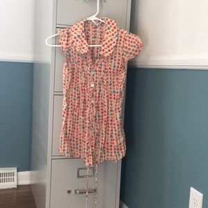 Anthropologie bright color flower top